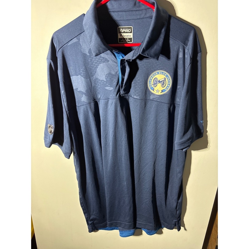 Columbus Blue Jackets NHL Fanatics Authentic Pro Polo Shirt blue‎ men's XL